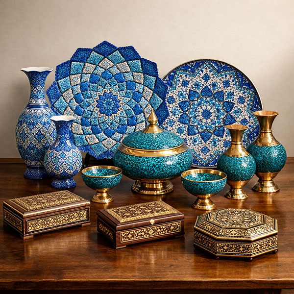 صنایع دستی اصفهان شامل میناکاری، خاتم کاری و فیروزه کوبی – عقیق ایرانیان